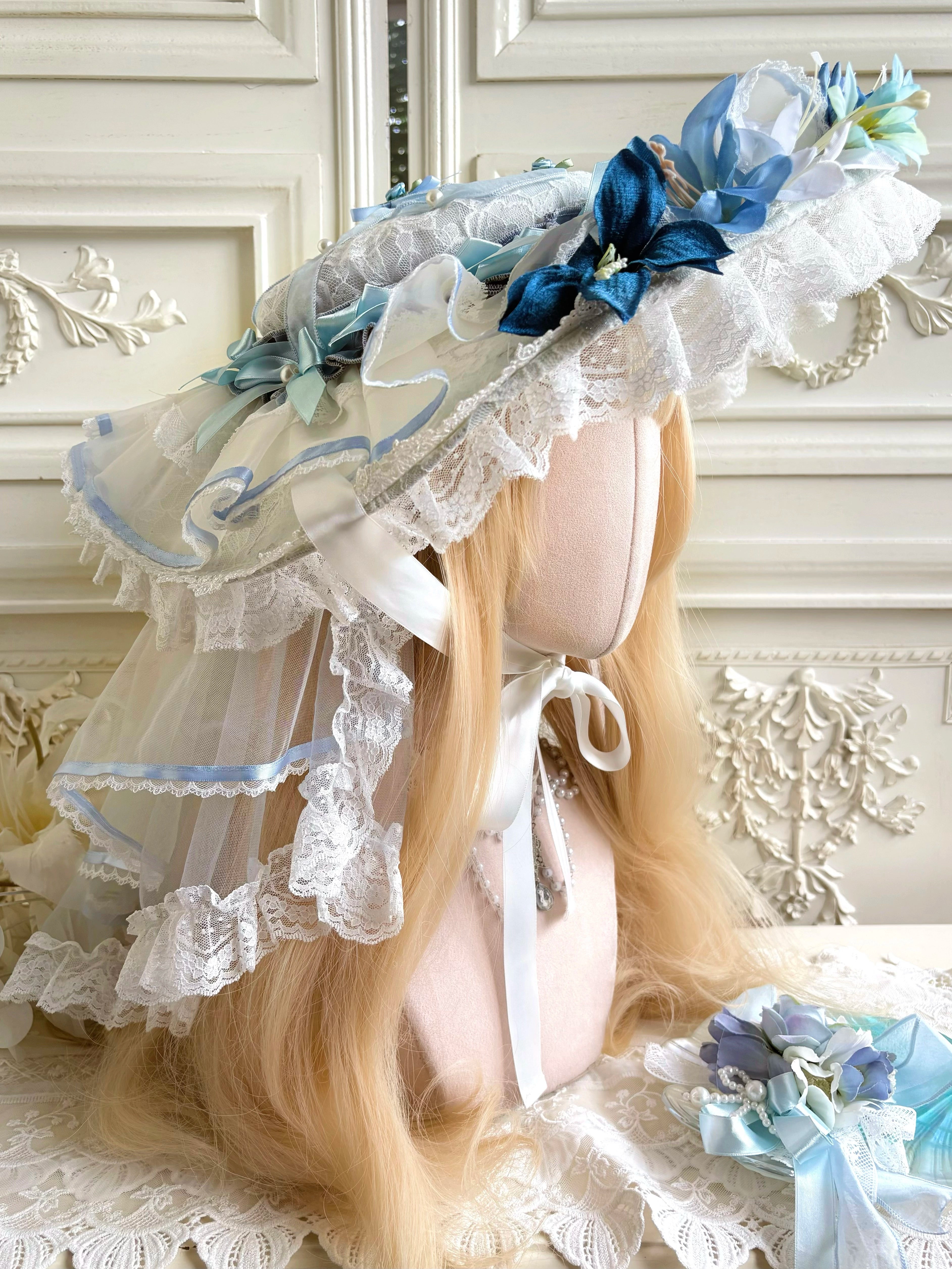 Deposit cut-off fog blue poetry collection Lu Kemi original design long skirt bridal dress Lolita