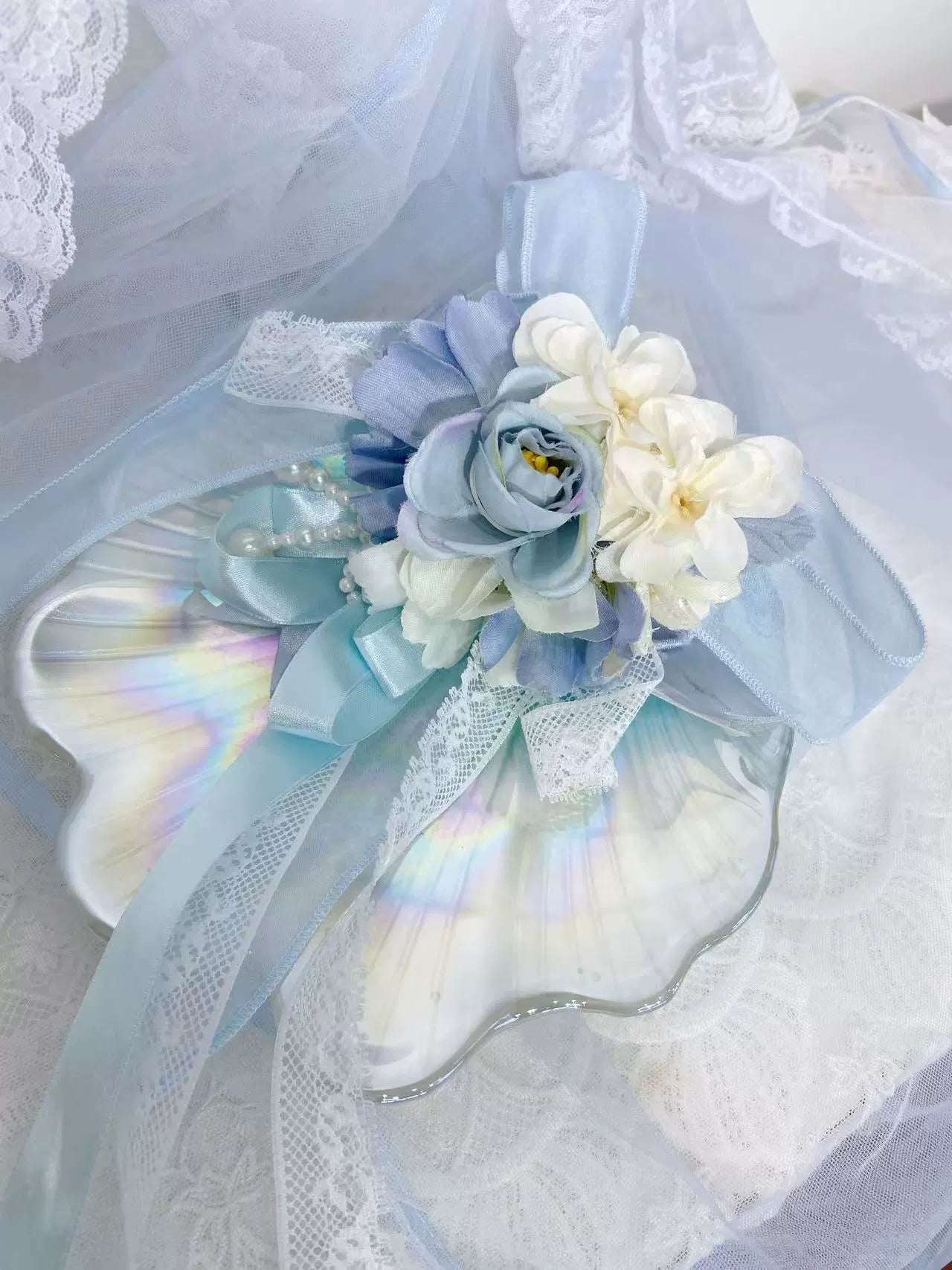 Deposit cut-off fog blue poetry collection Lu Kemi original design long skirt bridal dress Lolita